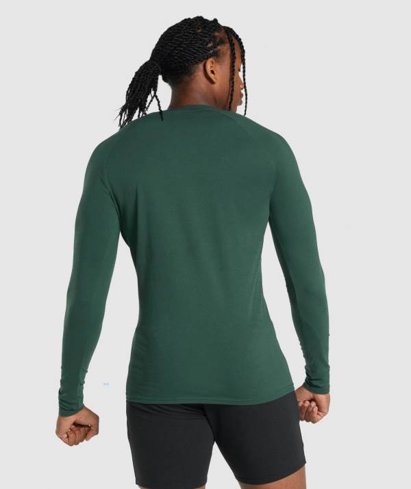 Panske Mikiny Gymshark Critical 2.0 Long Sleeve Zelene | IA1058247